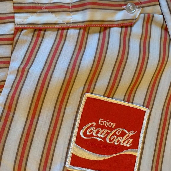 RARE & NEW 1970 Coca Cola Coke Employee Uniform Shirt Retro Hipster  VINTAGE XL - Picture 6 of 8